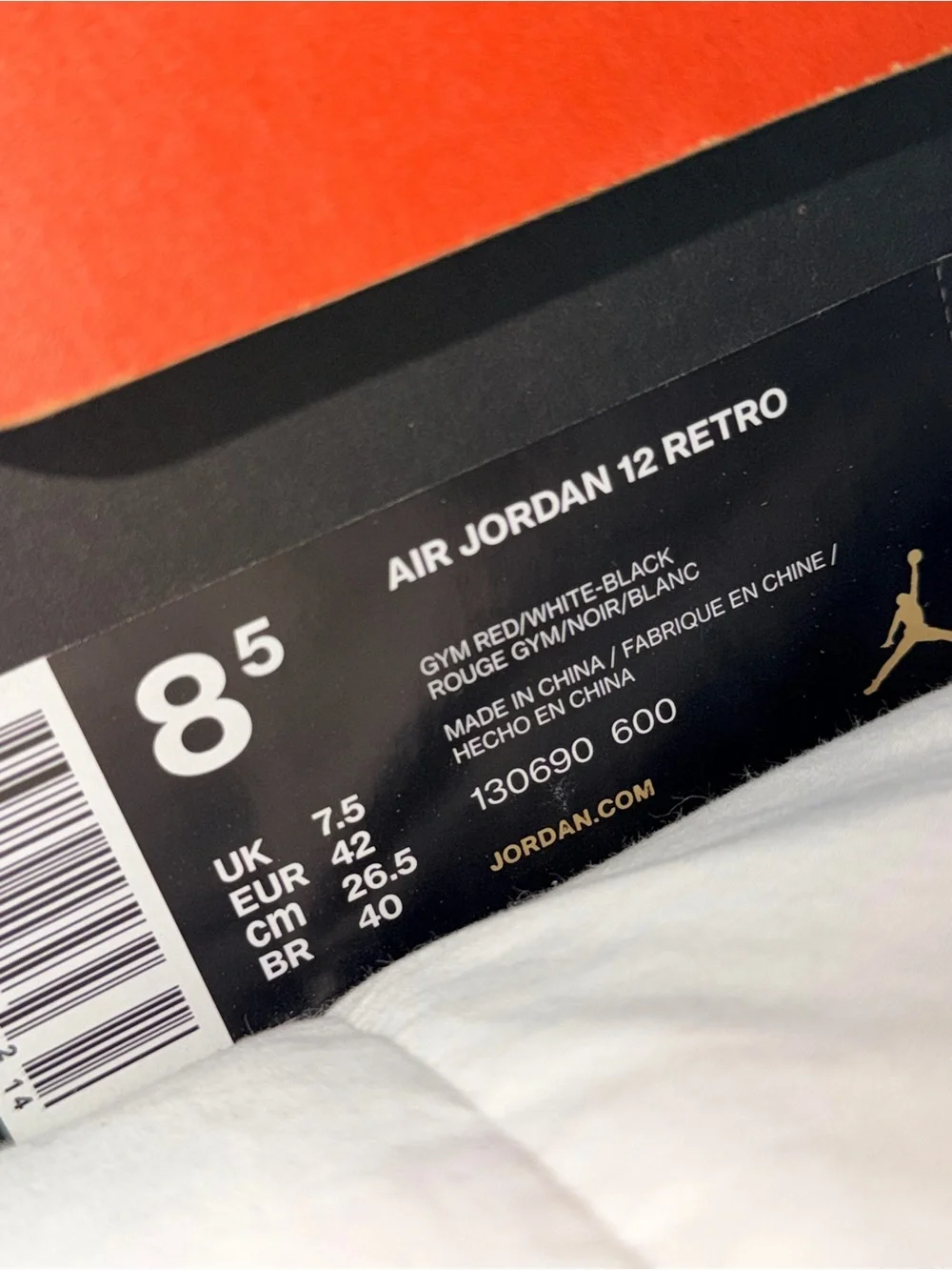Air Jordan 12 Retro Gym Red White Men’s 8.5 Women’s 10 OG Box